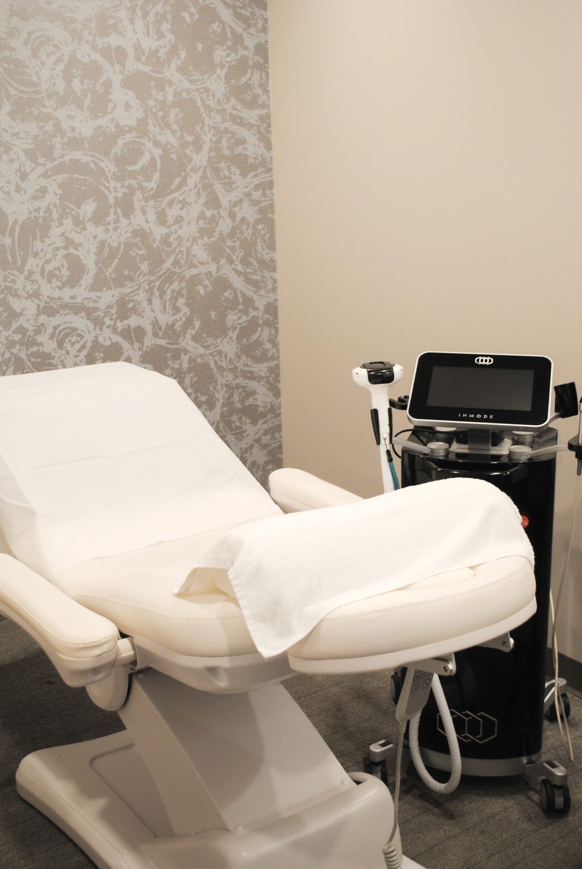 A treatment room at Focus Aesthetics